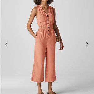 Whistles Ria Button-Down Denim Jumpsuit - Pink